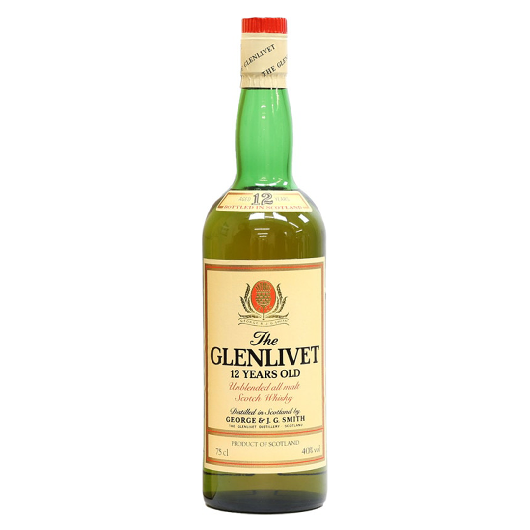 Glenlivet グレンリヴェット 12年 Unblended all malt表記 1980年代流通品 (750ml/40%)