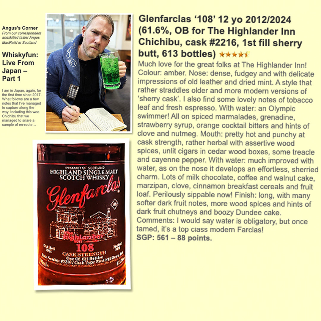Glenfarclas 108 グレンファークラス 2012-2024 #2216 For Highlander Inn Chichibu