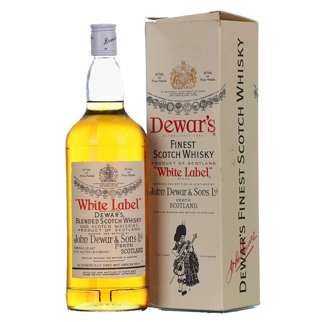 ウイスキー デュワーズ 旧ボトル 1970年代 黒紋章 白キャップ　特級 ウイスキー デュワーズ 旧ボトル 1970年代 黒紋章 白キャップ