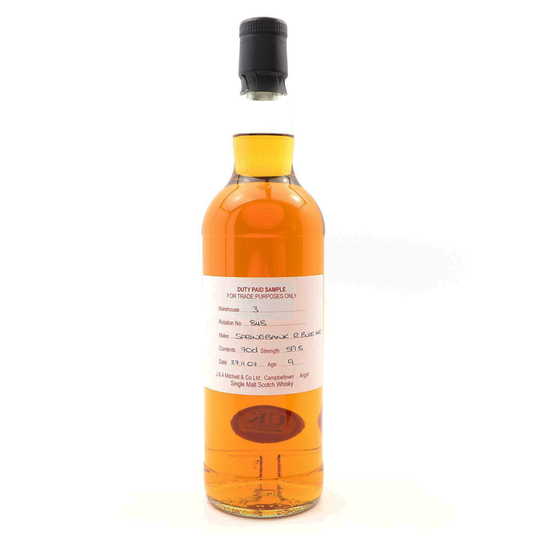 Springbank スプリングバンク 2007 9年 Duty Paid Sample (59.8%)