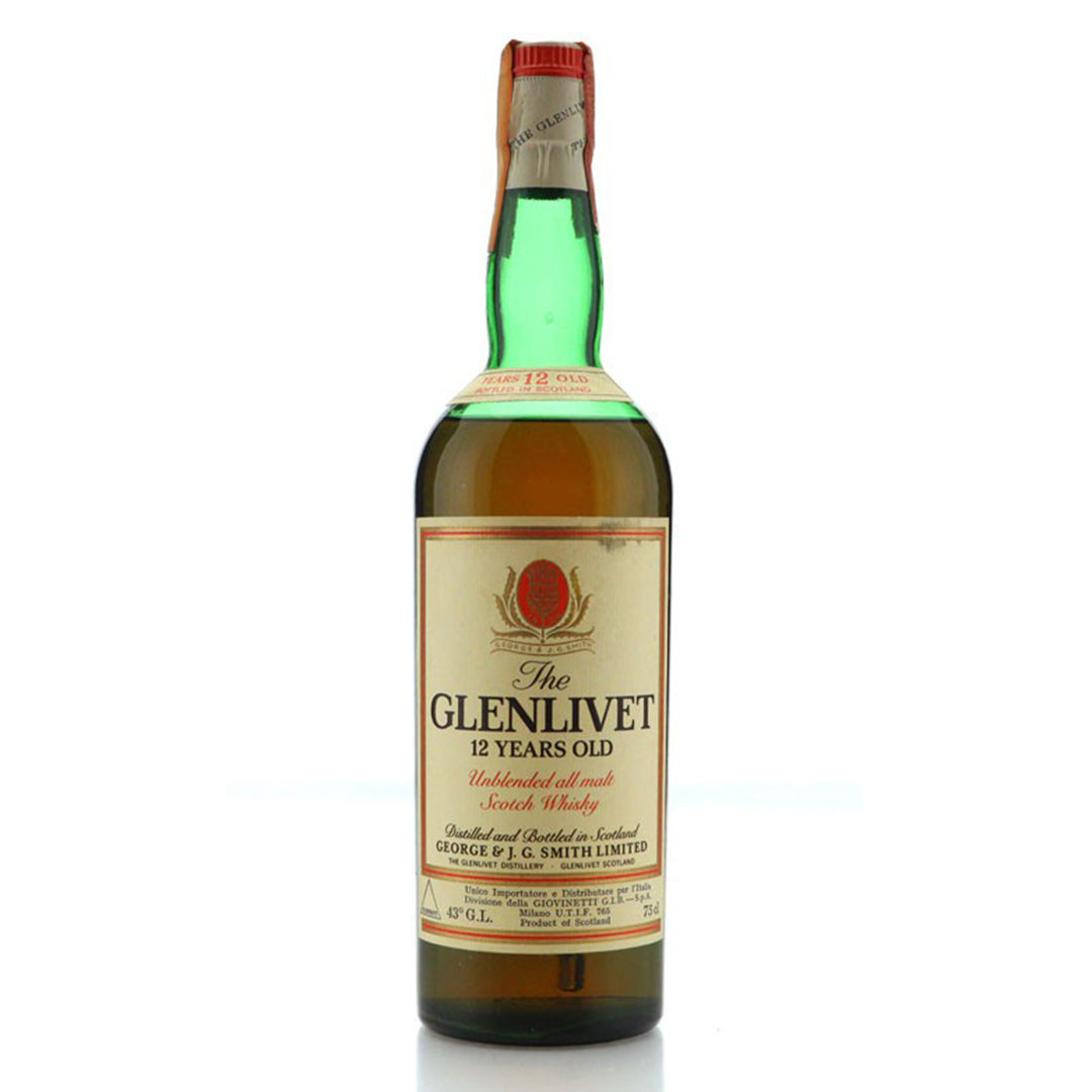 Glenlivet グレンリヴェット 12年 Unblended all malt表記 1970年代流通品 Giovinetti Import