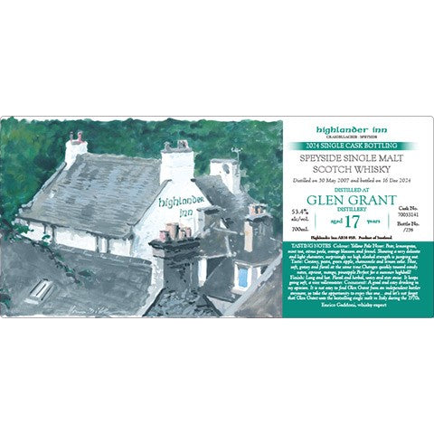 グレングラント 2007-2024 17年 for ハイランダーイン Glen Grant グレングラント 2007 17年 For Highlander Inn – RUDDER