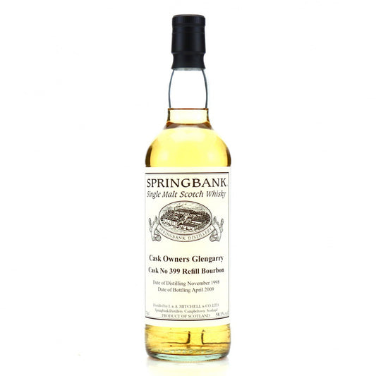 Springbank スプリングバンク 1998 10年 プライベートバーボンカスク #399 / Glengarry