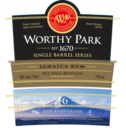 WORTHY PARK Single Barrel 2007 16YO BAR LAMP & One Many 20TH ANNIVERSARY